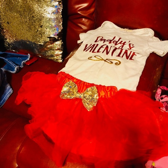 Adorable little Valentines tutu and onesie - Picture 2 of 2